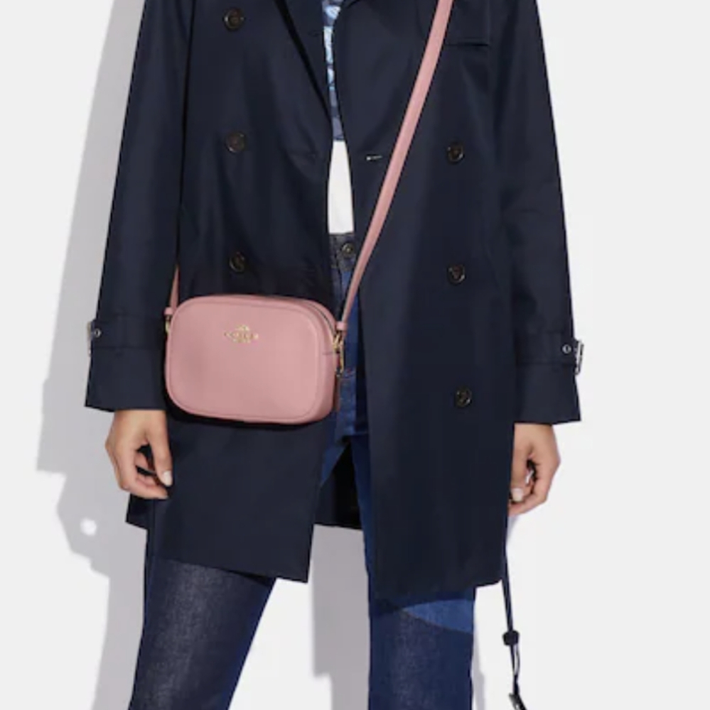 Coach Pebbled Leather Jamie Mini Camera Bag True Pink / Gold Hardware Nwt - Picture 4 of 11
